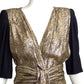 YVES SAINT LAURENT- 1986 Black & Gold Evening Gown, Size 10