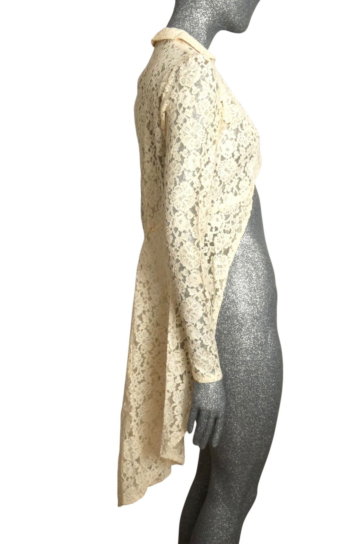 1930s Ivory Lace Evening Coat, Size-2