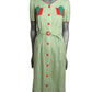 1930s Green Gingham Cotton Dress, Size-4