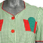 1930s Green Gingham Cotton Dress, Size-4