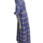 1940s Blue Cotton Plaid Dress, Size-2