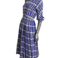 1940s Blue Cotton Plaid Dress, Size-2