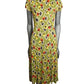 1940s Leaf Print Jersey Knit Dress, Size-4