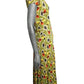 1940s Leaf Print Jersey Knit Dress, Size-4