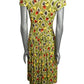 1940s Leaf Print Jersey Knit Dress, Size-4