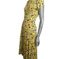 1940s Leaf Print Jersey Knit Dress, Size-4