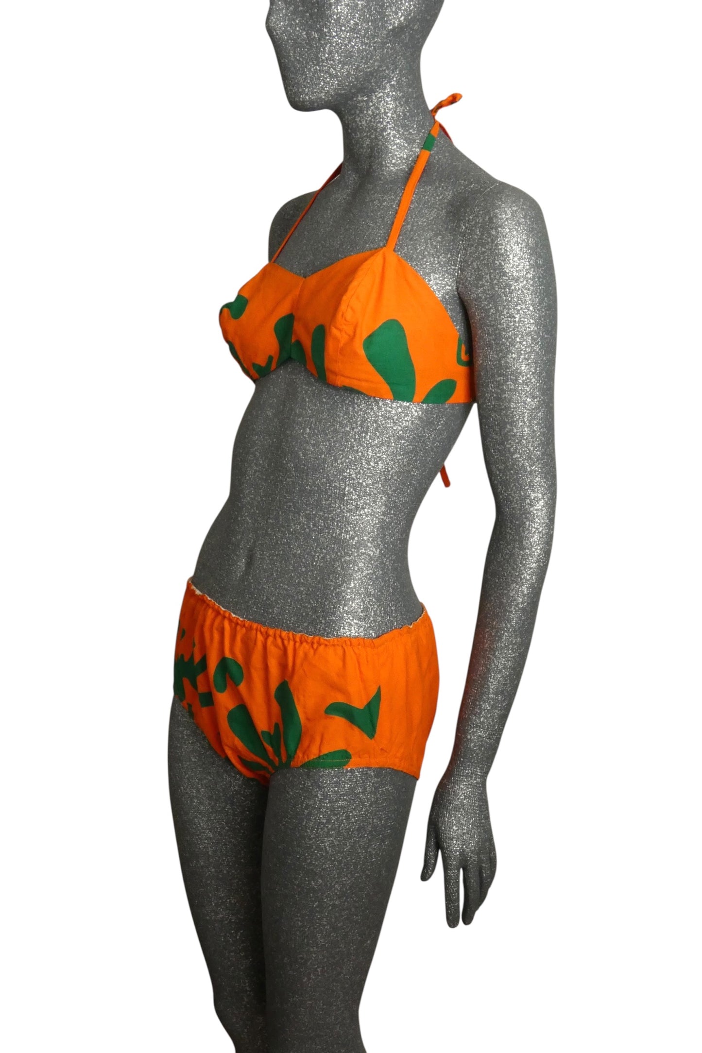 1950s 3pc Cotton Swim Ensemble, Size-6