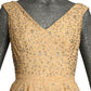 1950s Ivory Lace & Rhinestone Cocktail Dress, Size-6