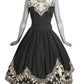 1950s Black Soutache Cotton Circle Skirt & Top, Size-2