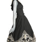 1950s Black Soutache Cotton Circle Skirt & Top, Size-2