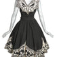 1950s Black Soutache Cotton Circle Skirt & Top, Size-2