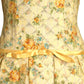 1950s Yellow Floral Cotton & Lace Dress, Size-4