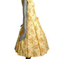 1950s Yellow Floral Cotton & Lace Dress, Size-4