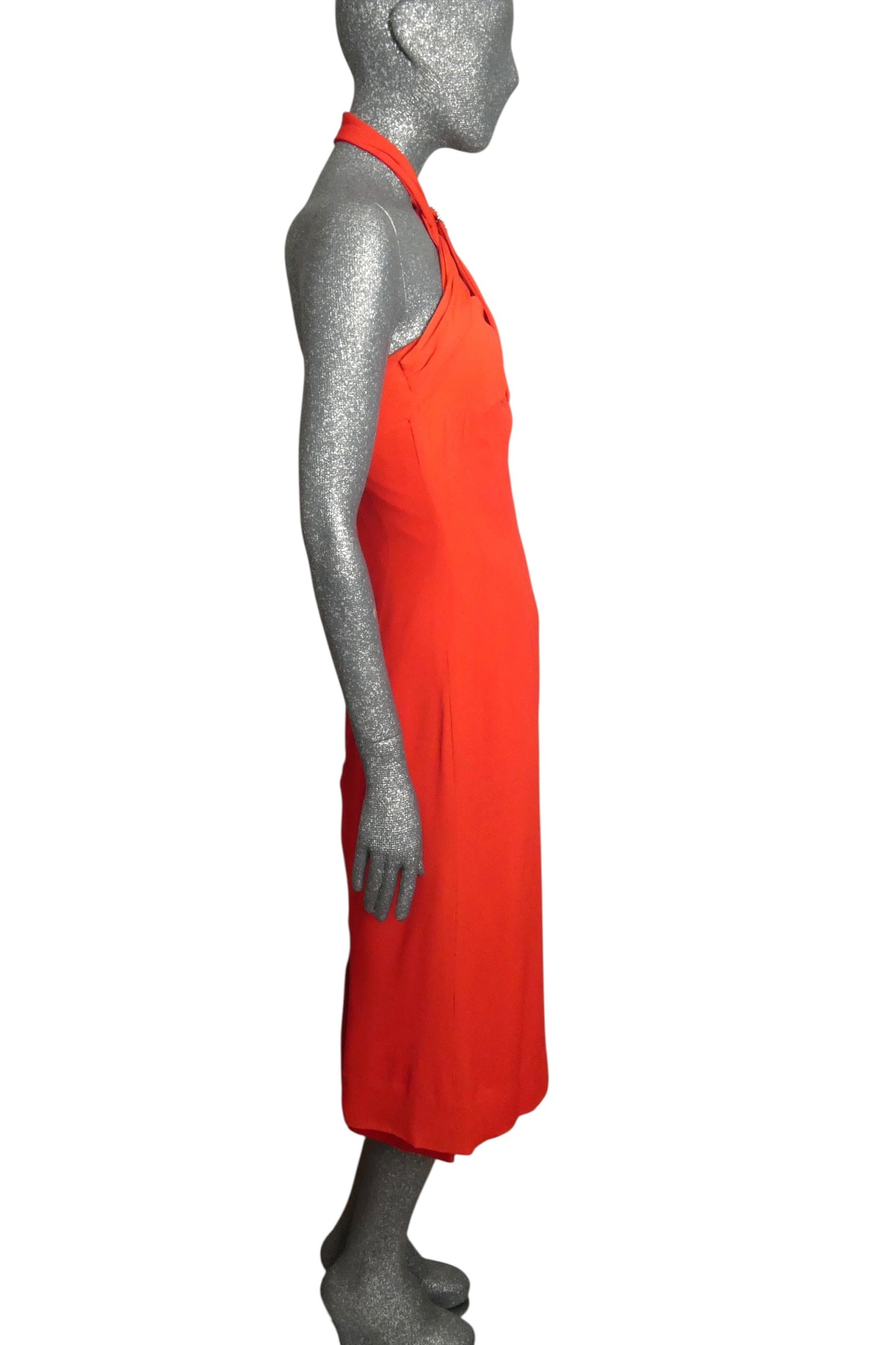 1950s Red Crepe Dinner Dress, Size-6