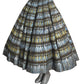 1950s Hand Painted & Sequin Circle Skirt, Size-6