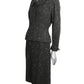 1950s Black & White Wool Tweed Suit, Size-6
