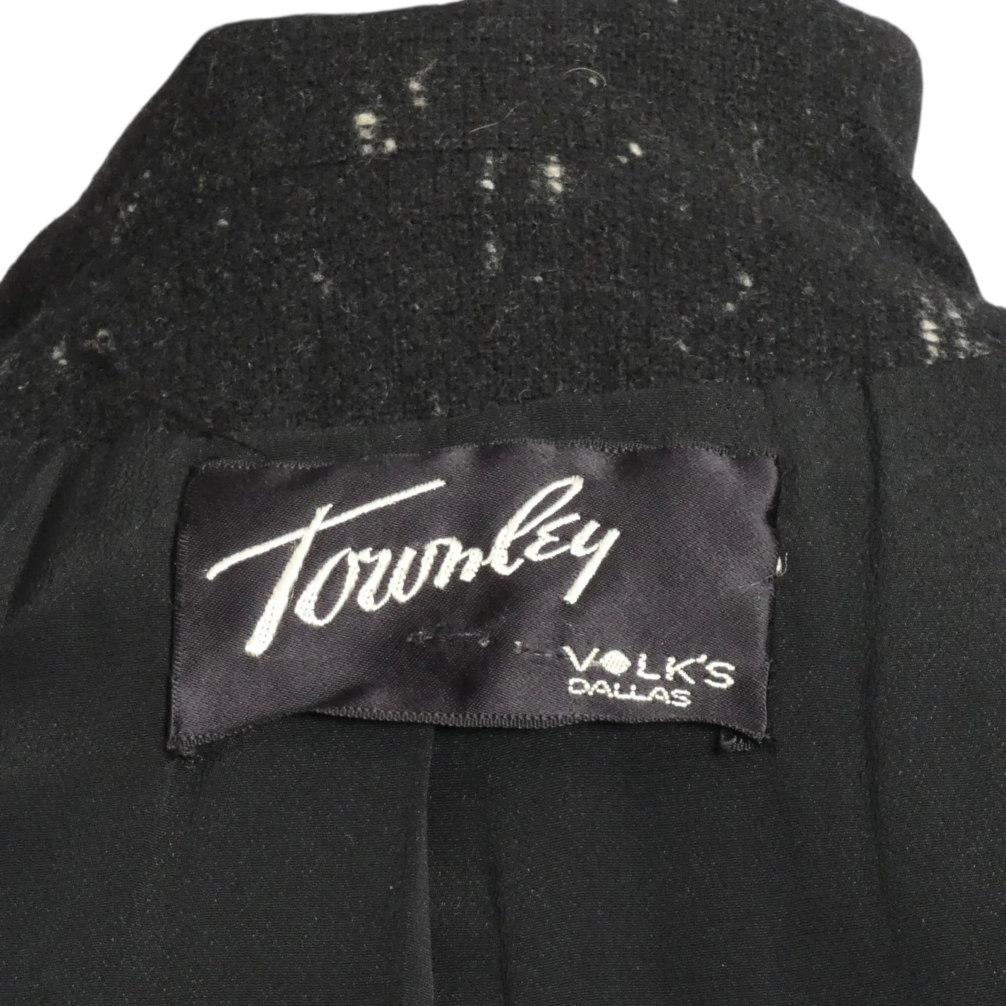 1950s Black & White Wool Tweed Suit, Size-6