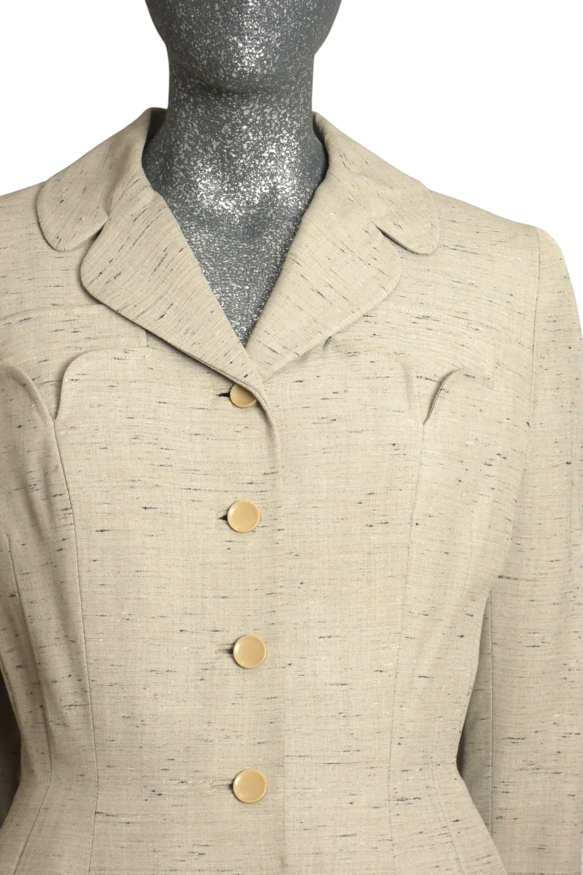 1950s Grey Wool Tweed Suit, Size-6