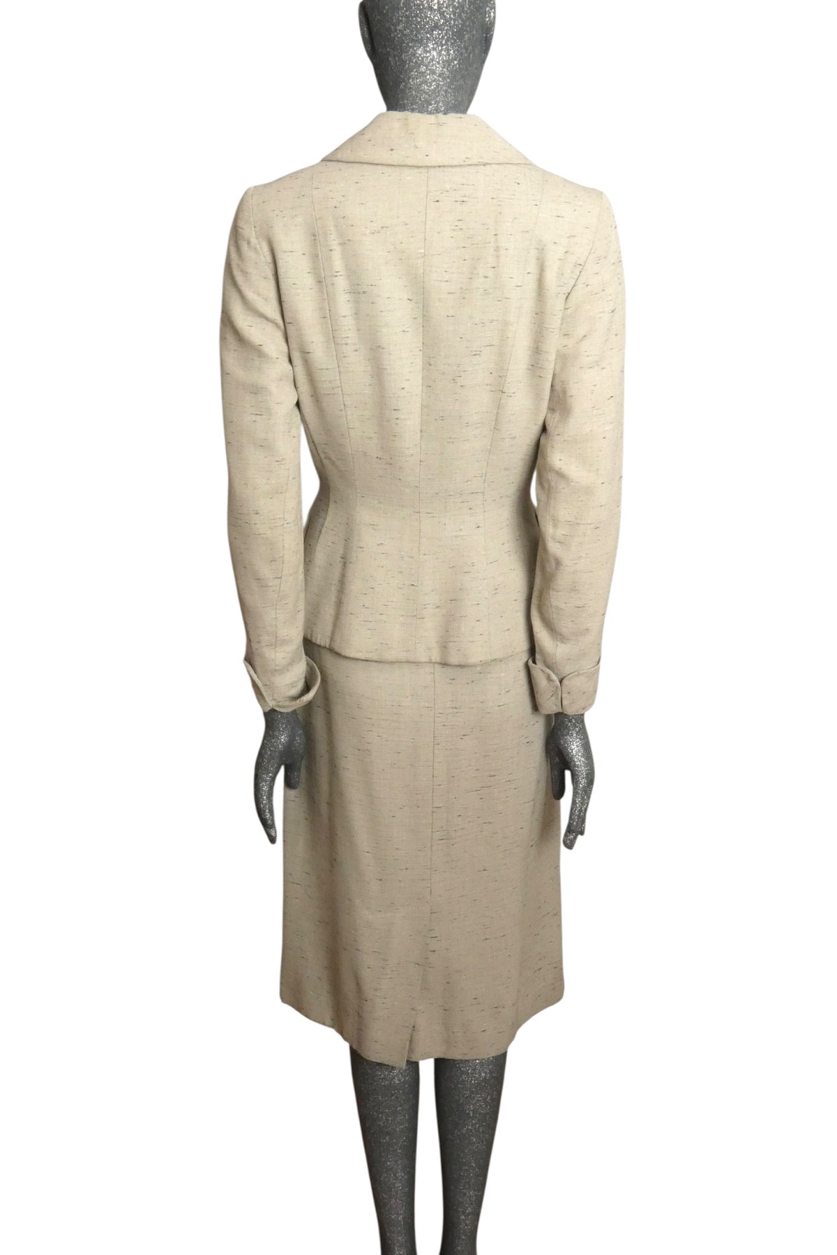 1950s Grey Wool Tweed Suit, Size-6
