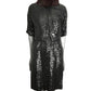 1960s Black Sequin Cocktail Dress & Jacket, Size-4