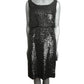 1960s Black Sequin Cocktail Dress & Jacket, Size-4