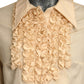 1970s Ivory Ruffle Front Blouse, Size-6