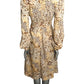 1970s Floral Print Peasant Dress, Size-6
