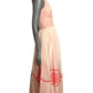 1970s Red & White Gingham & Batiste Maxi Dress, Size-4