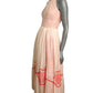 1970s Red & White Gingham & Batiste Maxi Dress, Size-4