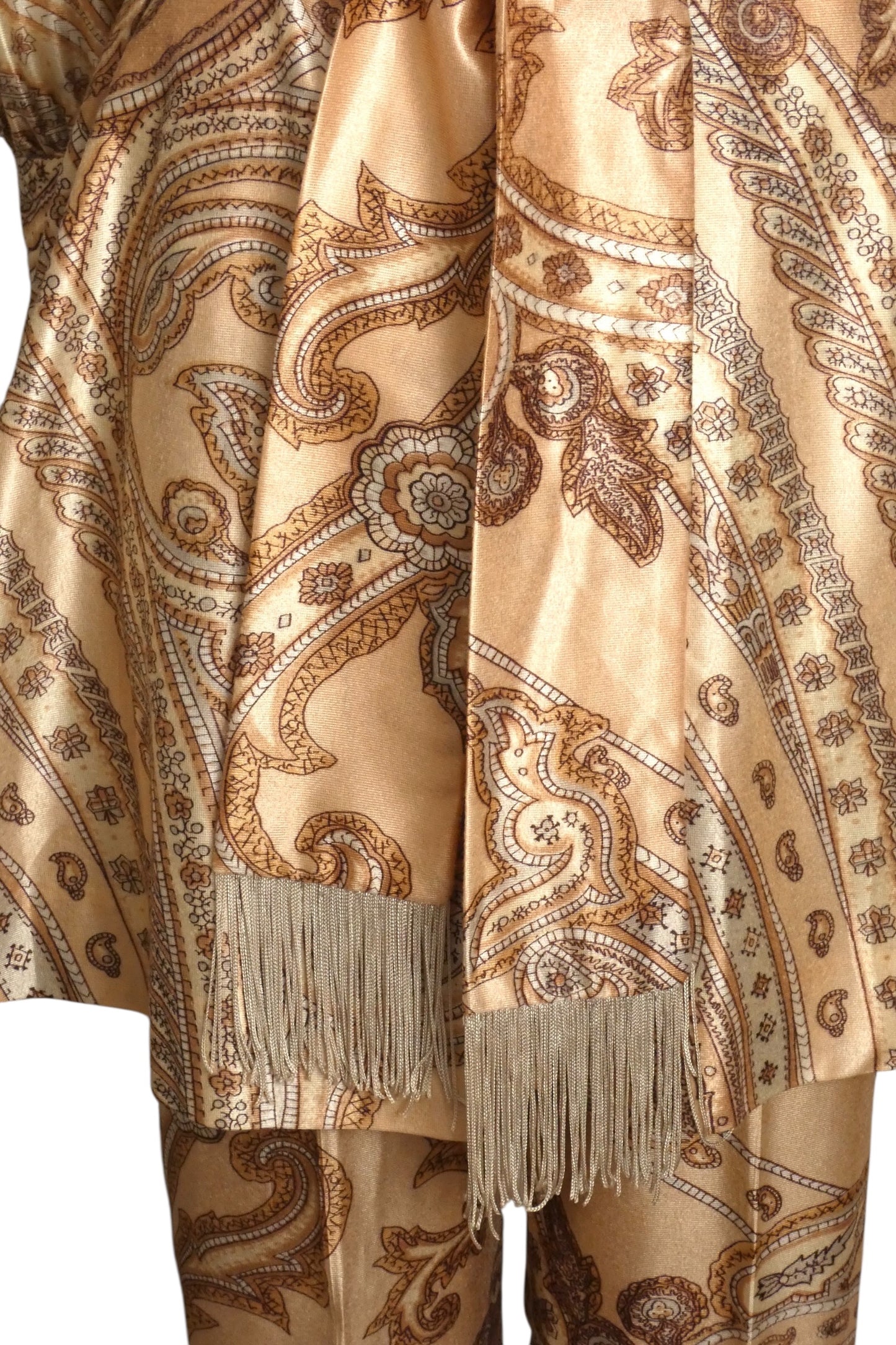 1970s Paisley Knit Hostess Ensemble, Size-4