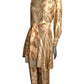 1970s Paisley Knit Hostess Ensemble, Size-4