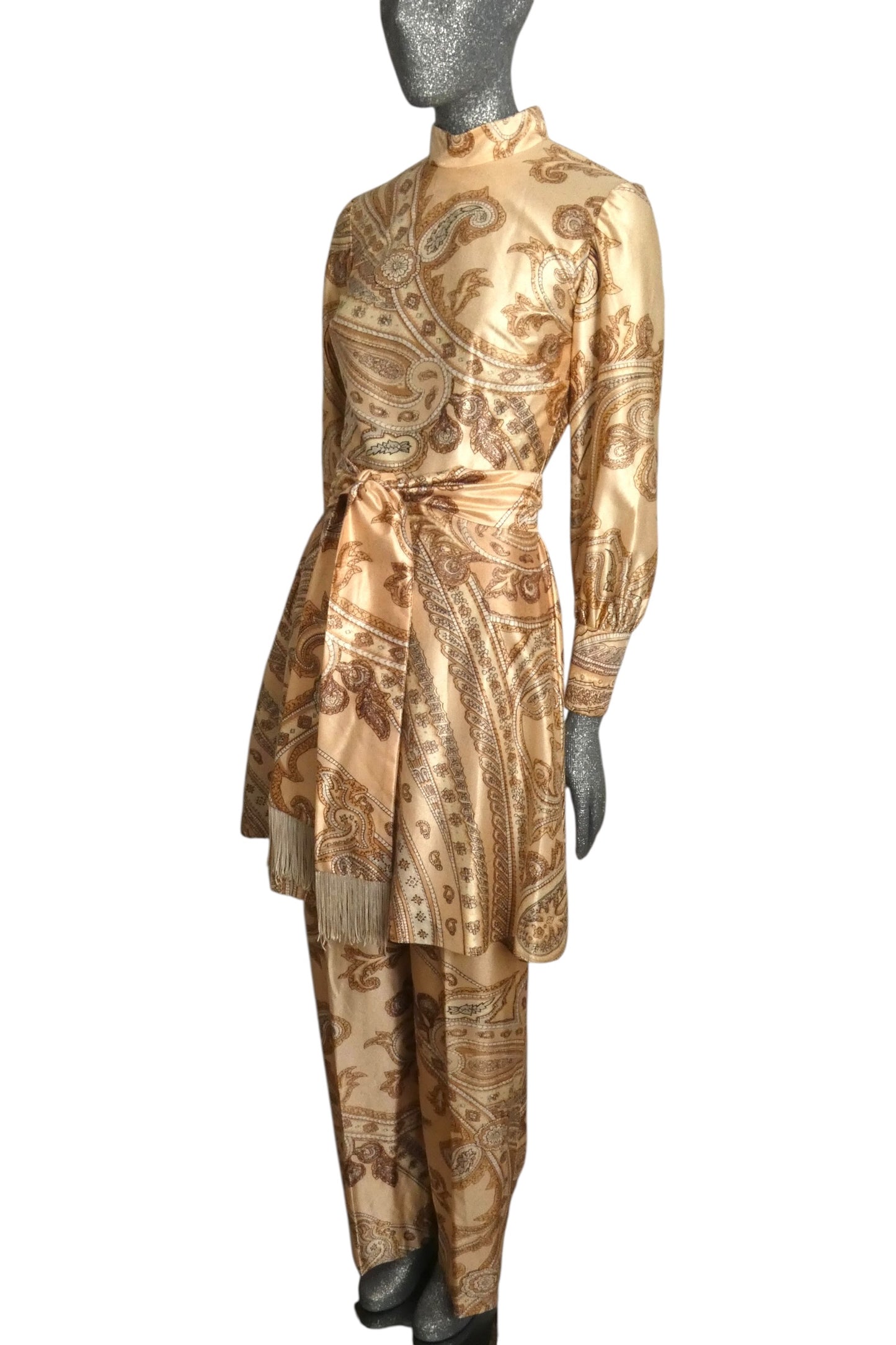 1970s Paisley Knit Hostess Ensemble, Size-4