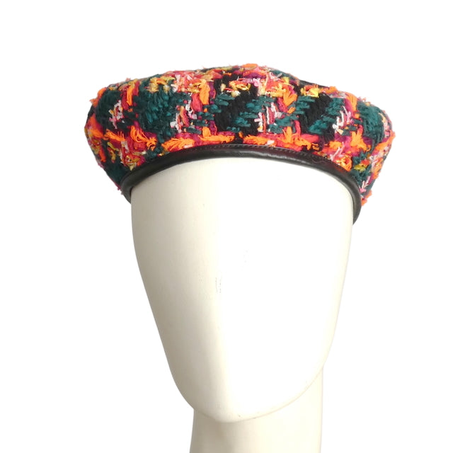 GUCCI- NWT 2023 Multi Color Tweed Beret, Size XS