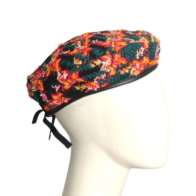 GUCCI- NWT 2023 Multi Color Tweed Beret, Size XS