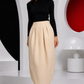 PIERRE CARDIN - 2003 Ivory Silk Hi-Low Skirt, Size 4