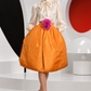 PIERRE CARDIN HERITAGE - 1997 Orange Taffeta Petal Skirt, Size 4