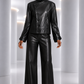 PIERRE CARDIN - 1970s Black Leather Jacket, Size 6