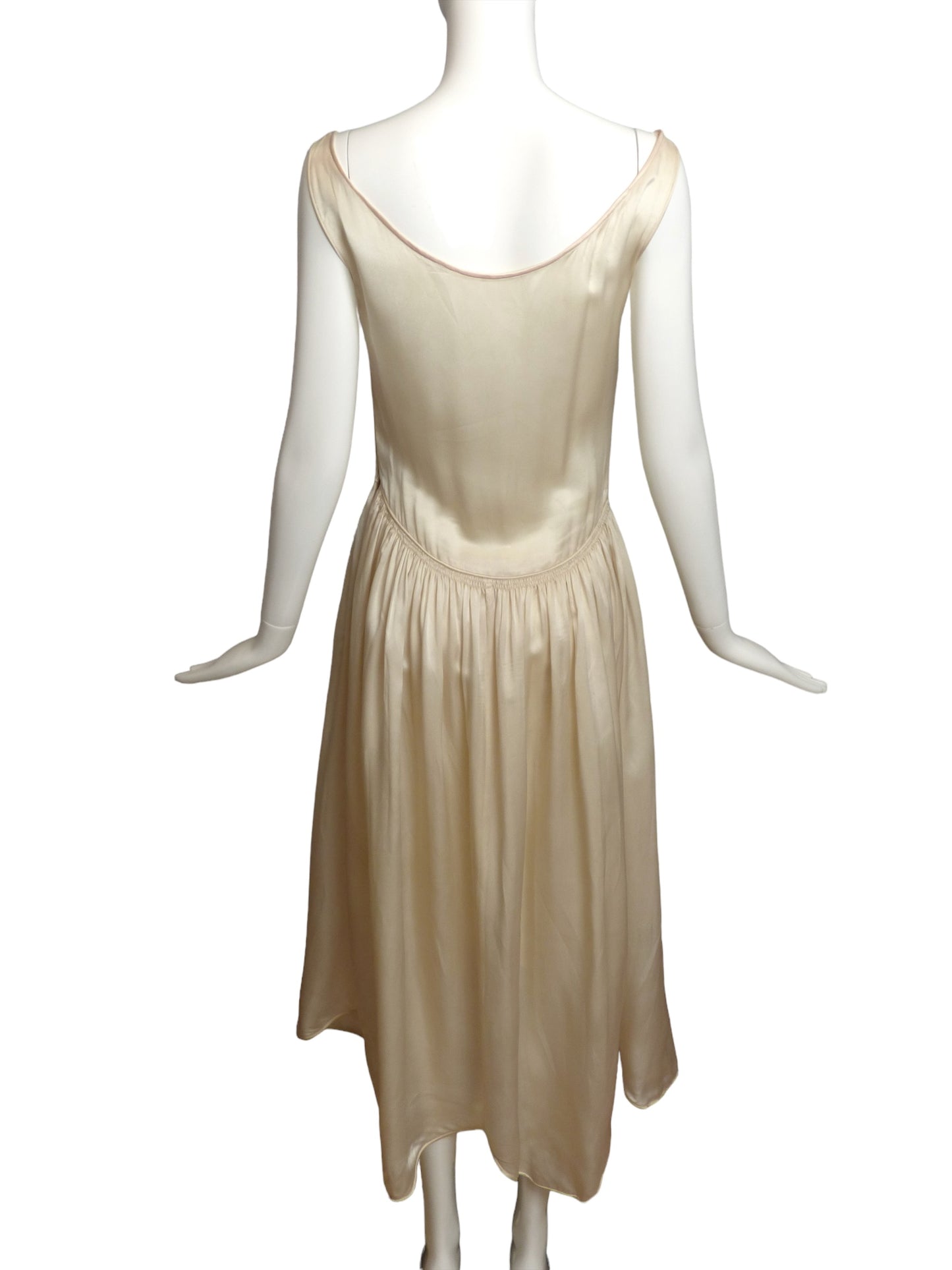 1920s Jeweled Silk & Lace Dress, Size 2