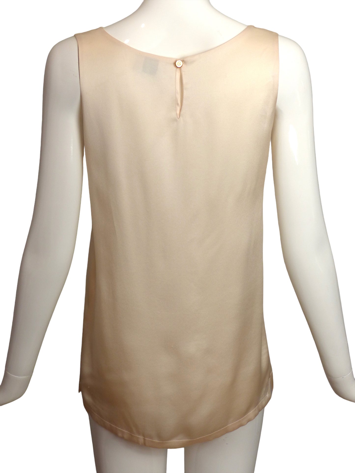 CHANEL- AS IS 1990s Ivory Silk Shell, Size 4