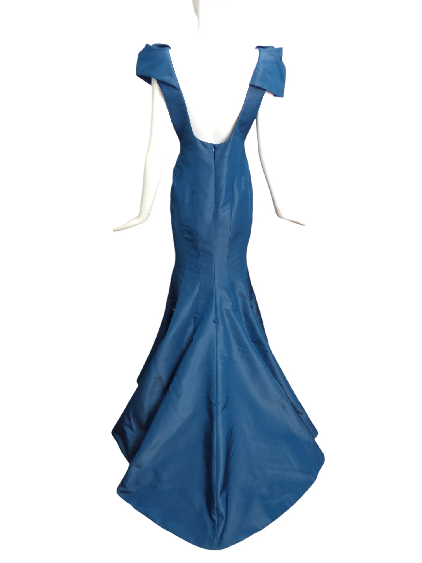 ZAC POSEN- Teal Taffeta Evening Gown, Size 10