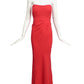 OSCAR DE LA RENTA- 2012 Red Silk Crepe Evening Gown, Size 10