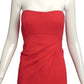 OSCAR DE LA RENTA- 2012 Red Silk Crepe Evening Gown, Size 10