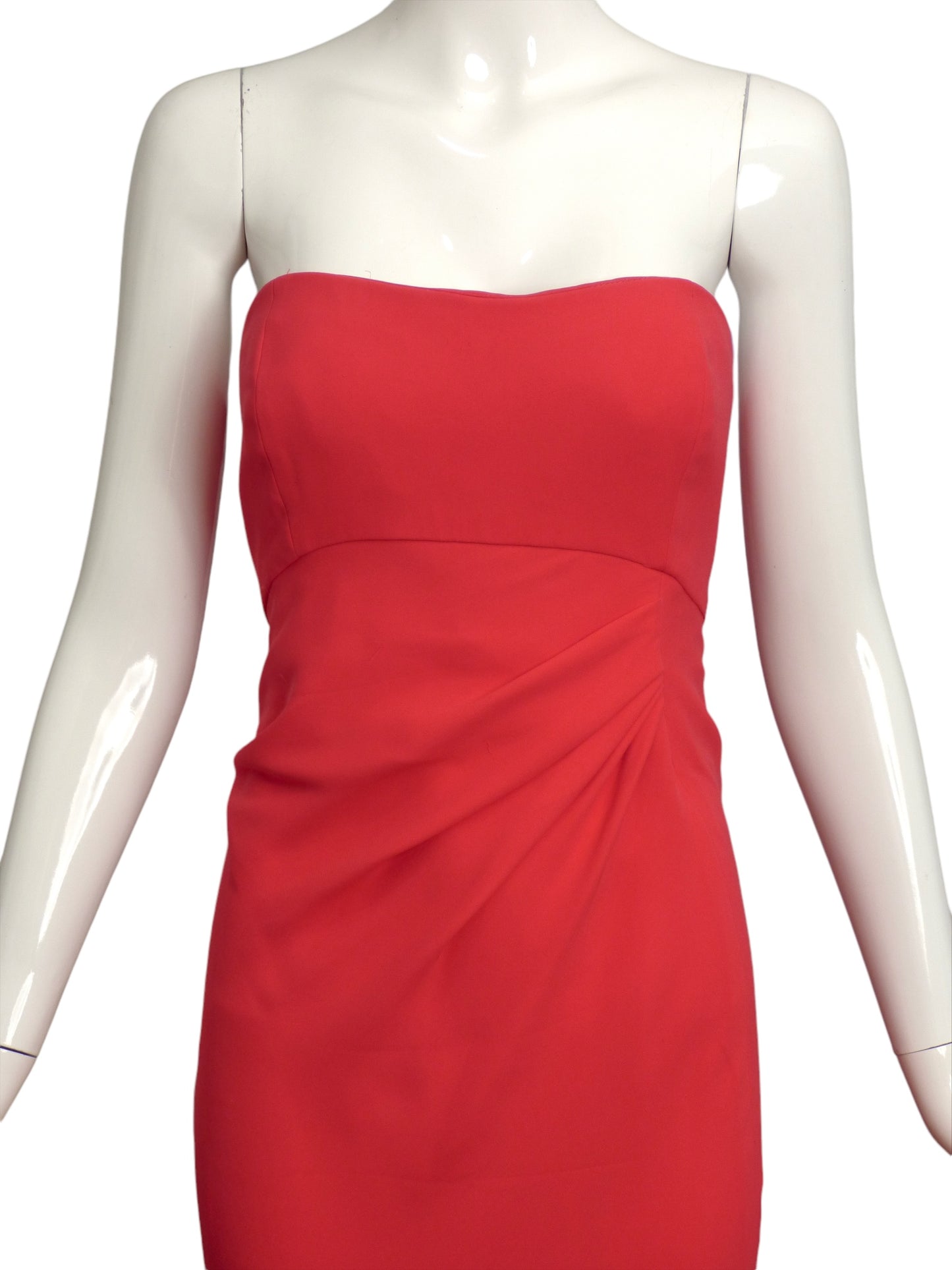 OSCAR DE LA RENTA- 2012 Red Silk Crepe Evening Gown, Size 10