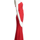 OSCAR DE LA RENTA- 2012 Red Silk Crepe Evening Gown, Size 10