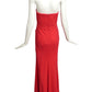 OSCAR DE LA RENTA- 2012 Red Silk Crepe Evening Gown, Size 10