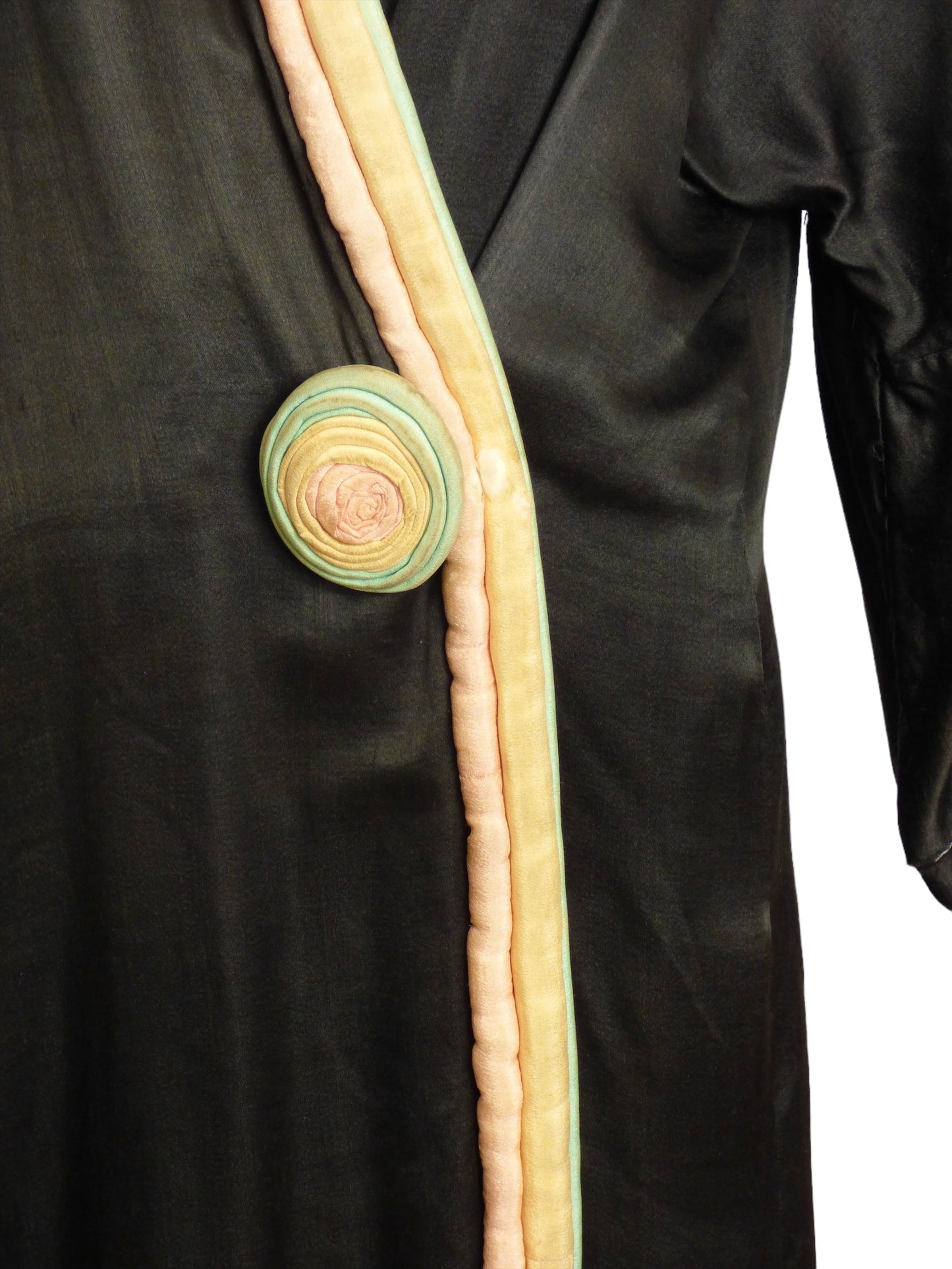 1920s AS IS Multi Color Silk Robe, Size 6