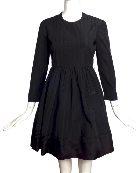 GEOFFREY BEENE - 1960s Black Taffeta Dress, Size 6