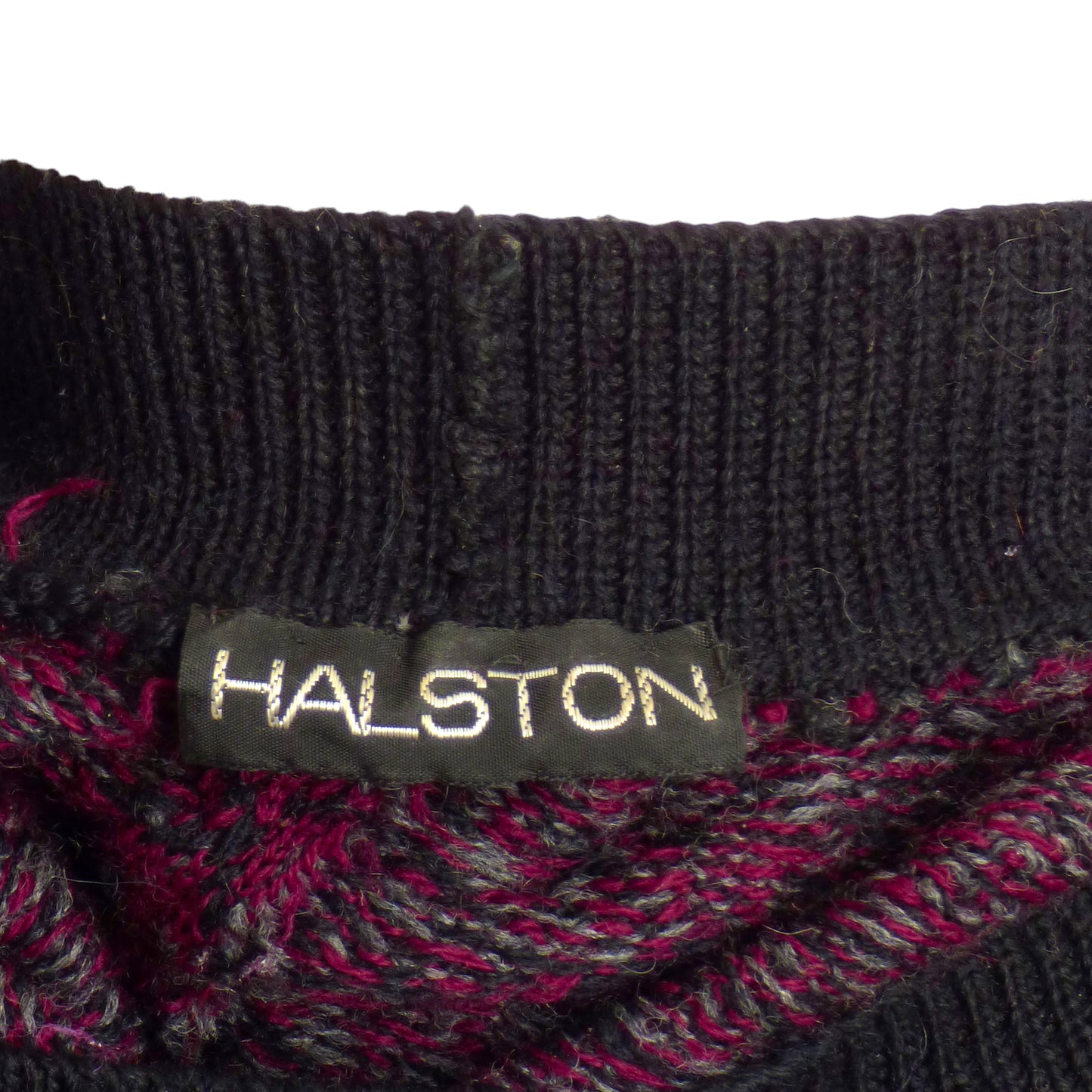 HALSTON-1970s Wool Argyle Tam