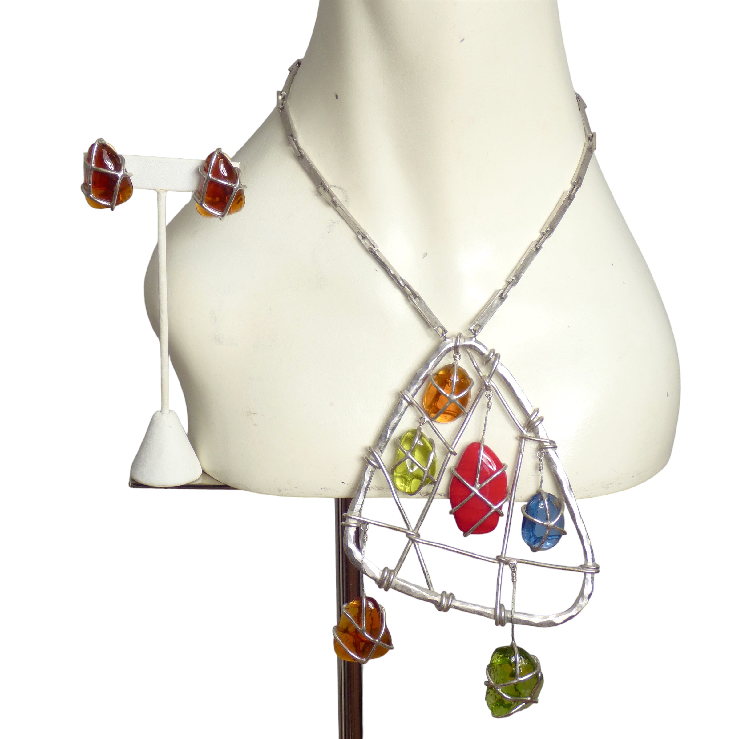 90s Jean Paul GAULTIER stone Necklace-