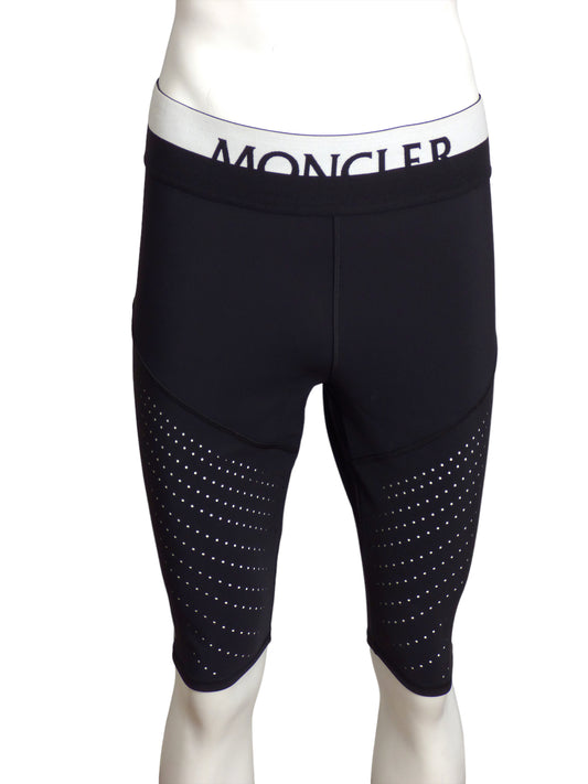 MONCLER-NWT Black Knit Biker Shorts, Size-XLarge